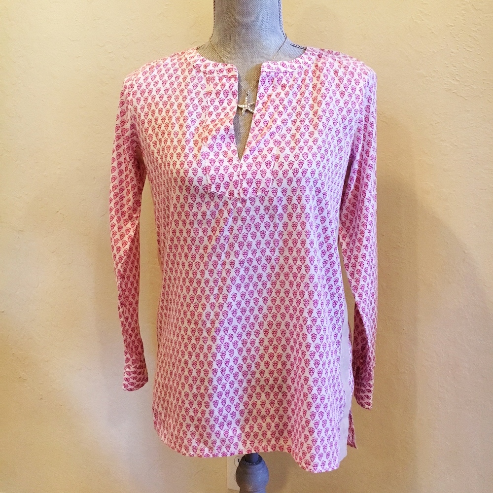 J. Crew Floral Block Print Long Sleeve Shirt